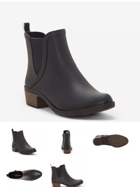 Classic Black Chelsea Ankle Bootie with Low Stacked Heel